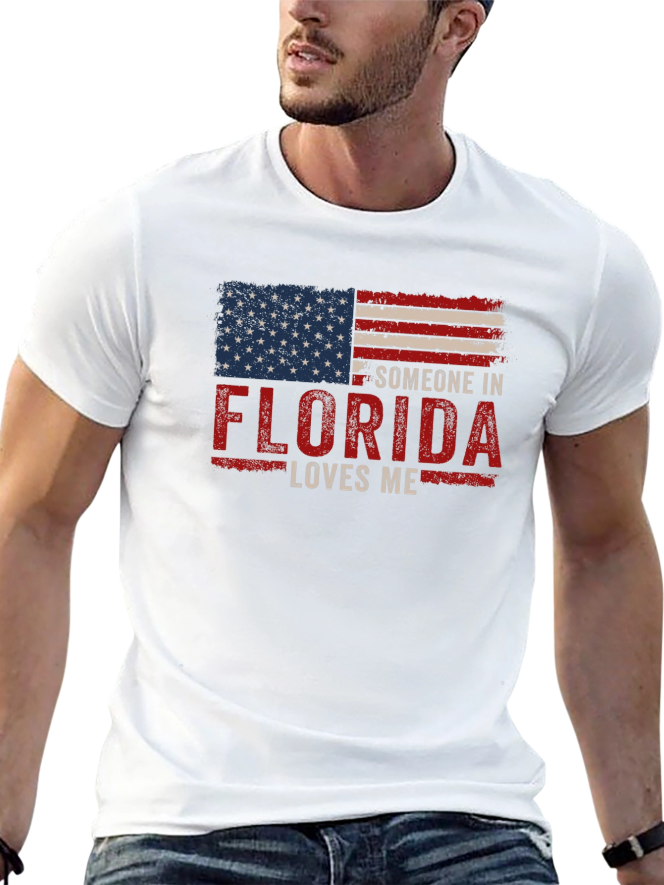 Florida Loves Me T-Shirt Patriotic Flag Design