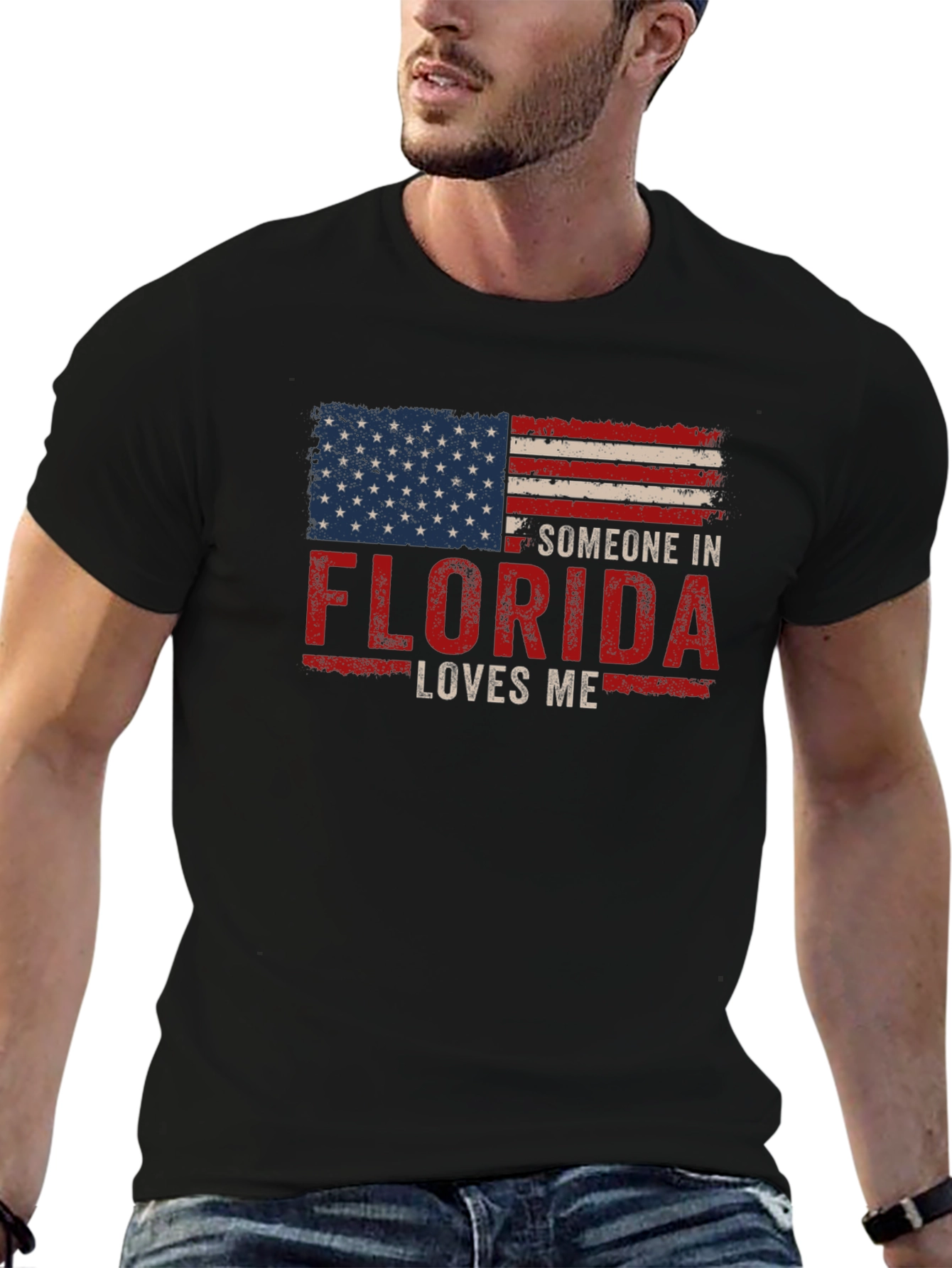 Florida Loves Me T-Shirt Patriotic Flag Design