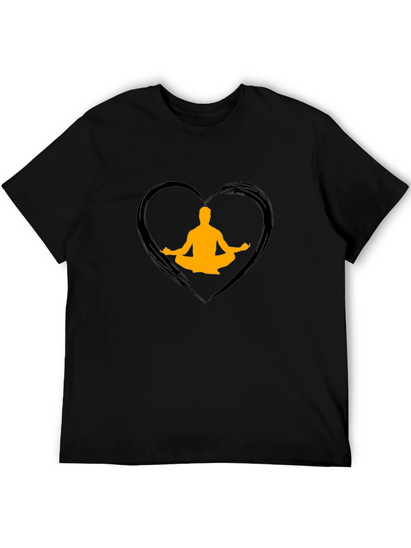 Yoga Heart Graphic Tee - Mens Black T-Shirt