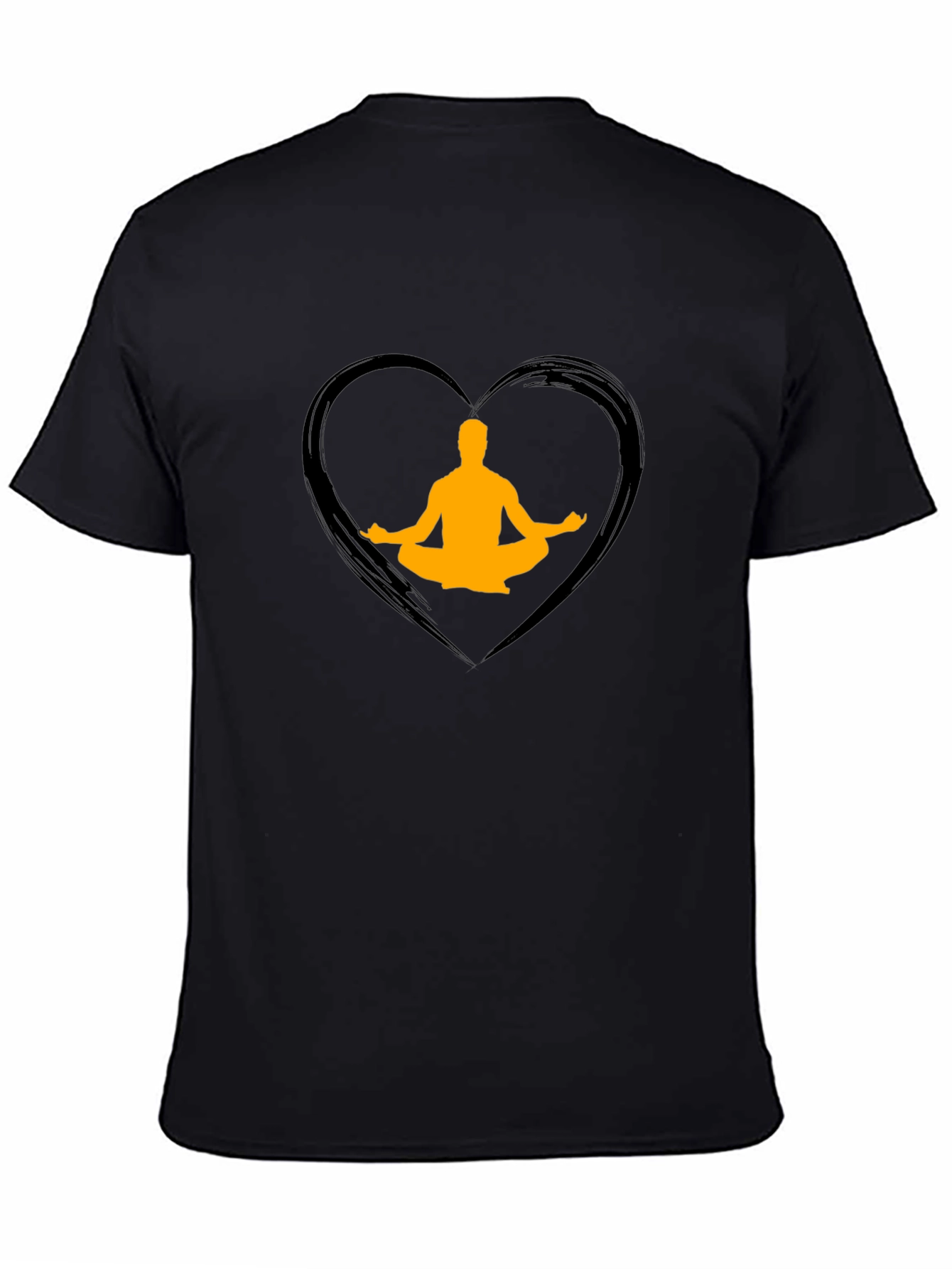 Yoga Heart Graphic Tee - Mens Black T-Shirt