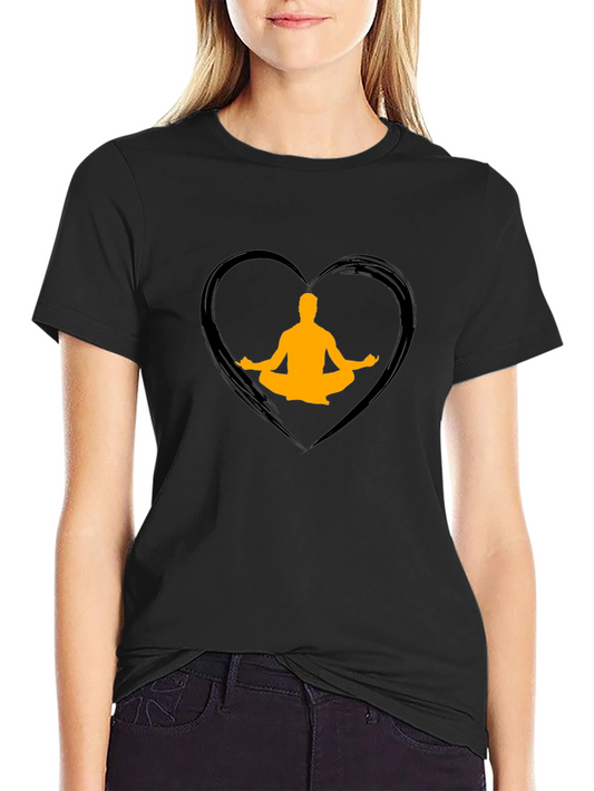 Yoga Heart Graphic Tee - Mens Black T-Shirt