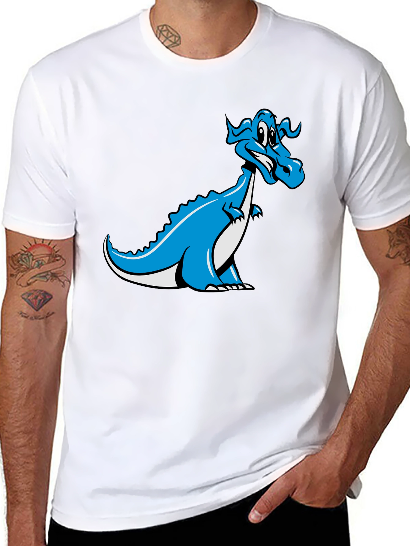 Cartoon Dragon Graphic T-Shirt