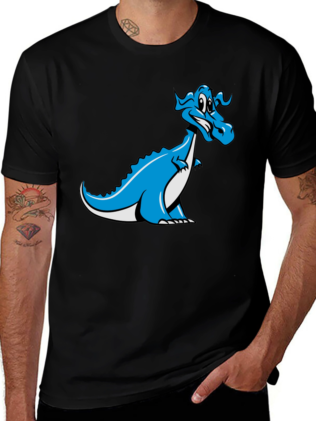 Cartoon Dragon Graphic T-Shirt