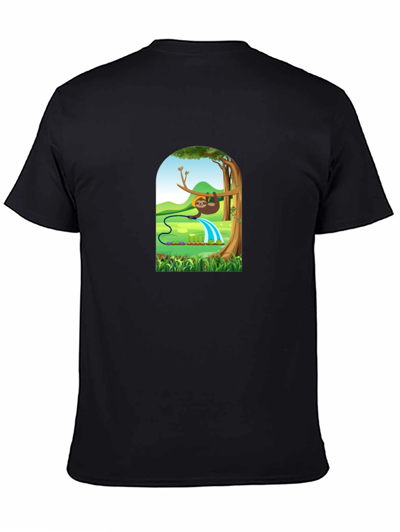 Sloth Gardener Graphic Tee - Black