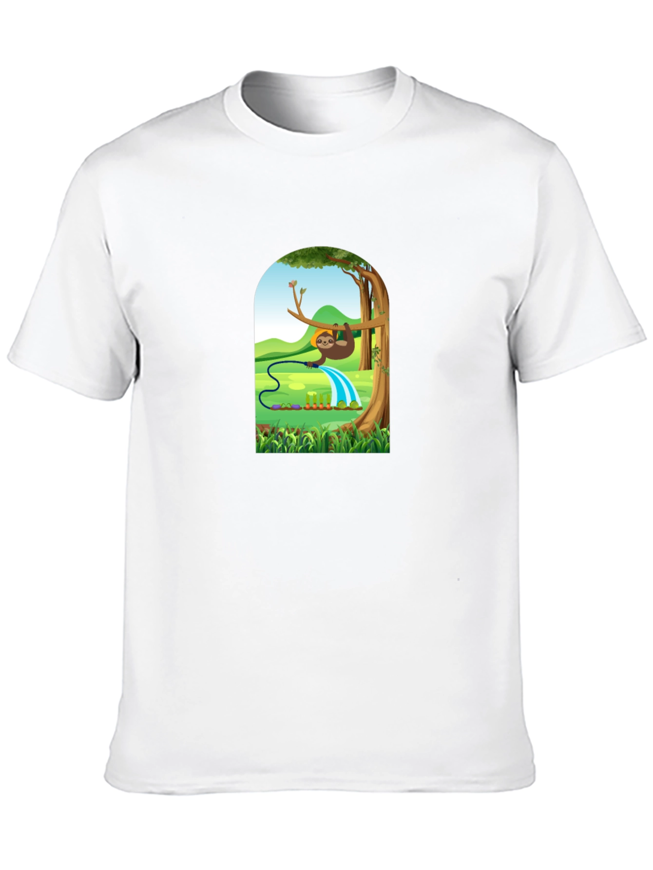 Sloth Gardener Graphic Tee - Black