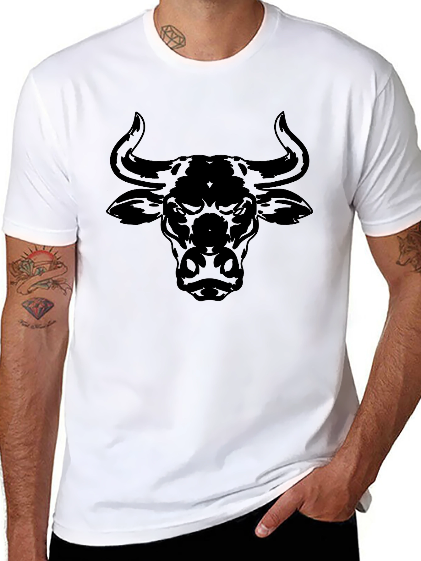 Black Bull Graphic Tee - Mens Fashion