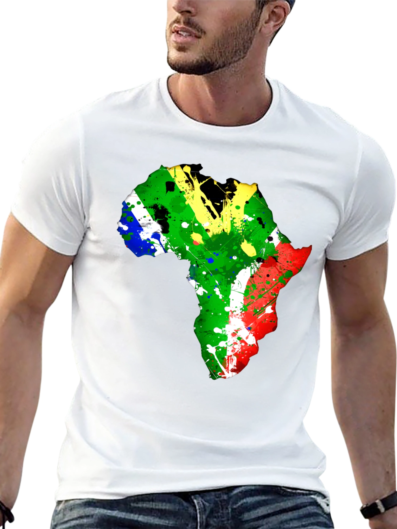 Africa Map Splatter Print T-Shirt