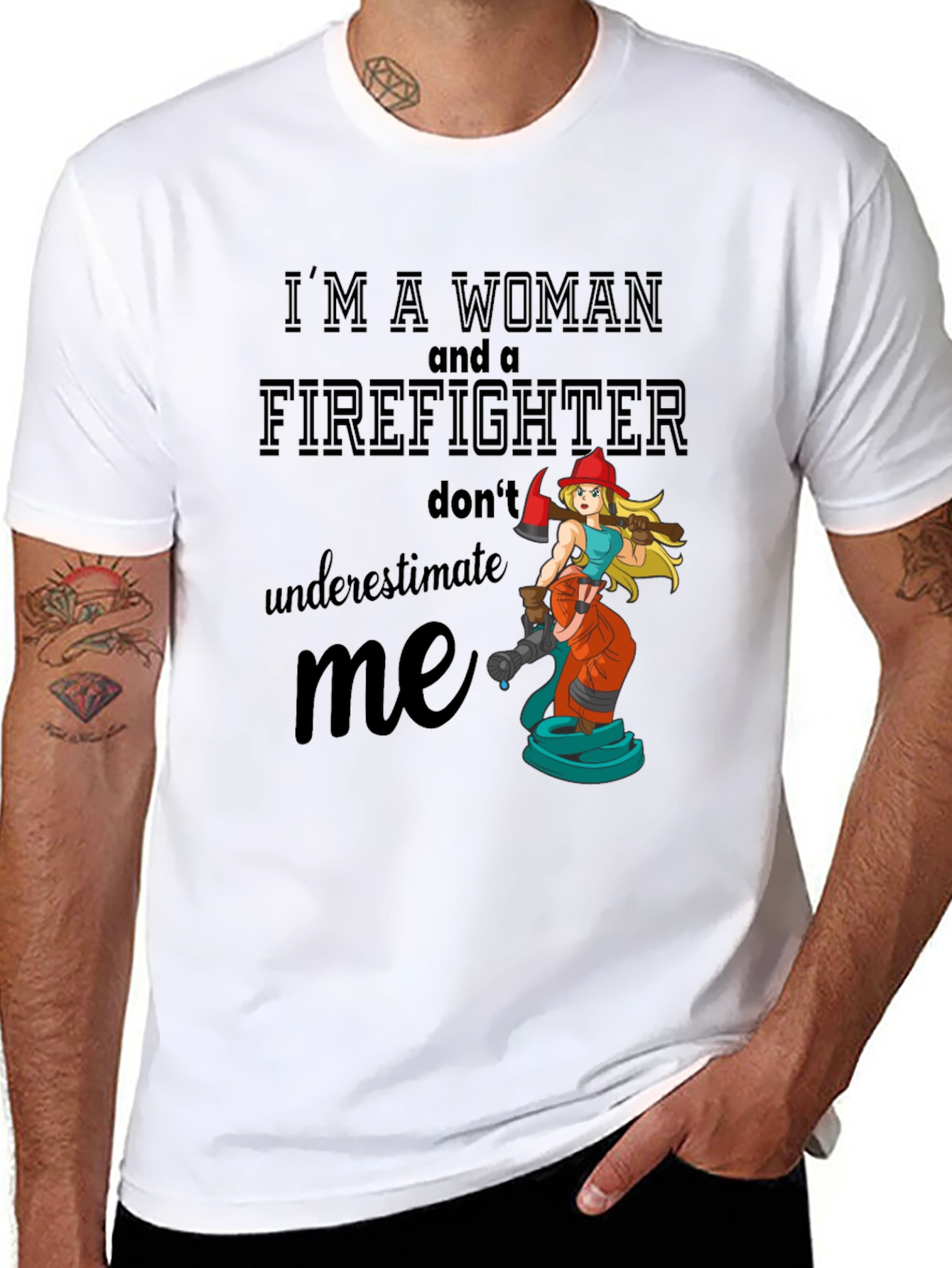 Women Firefighter Graphic Tee Shirt