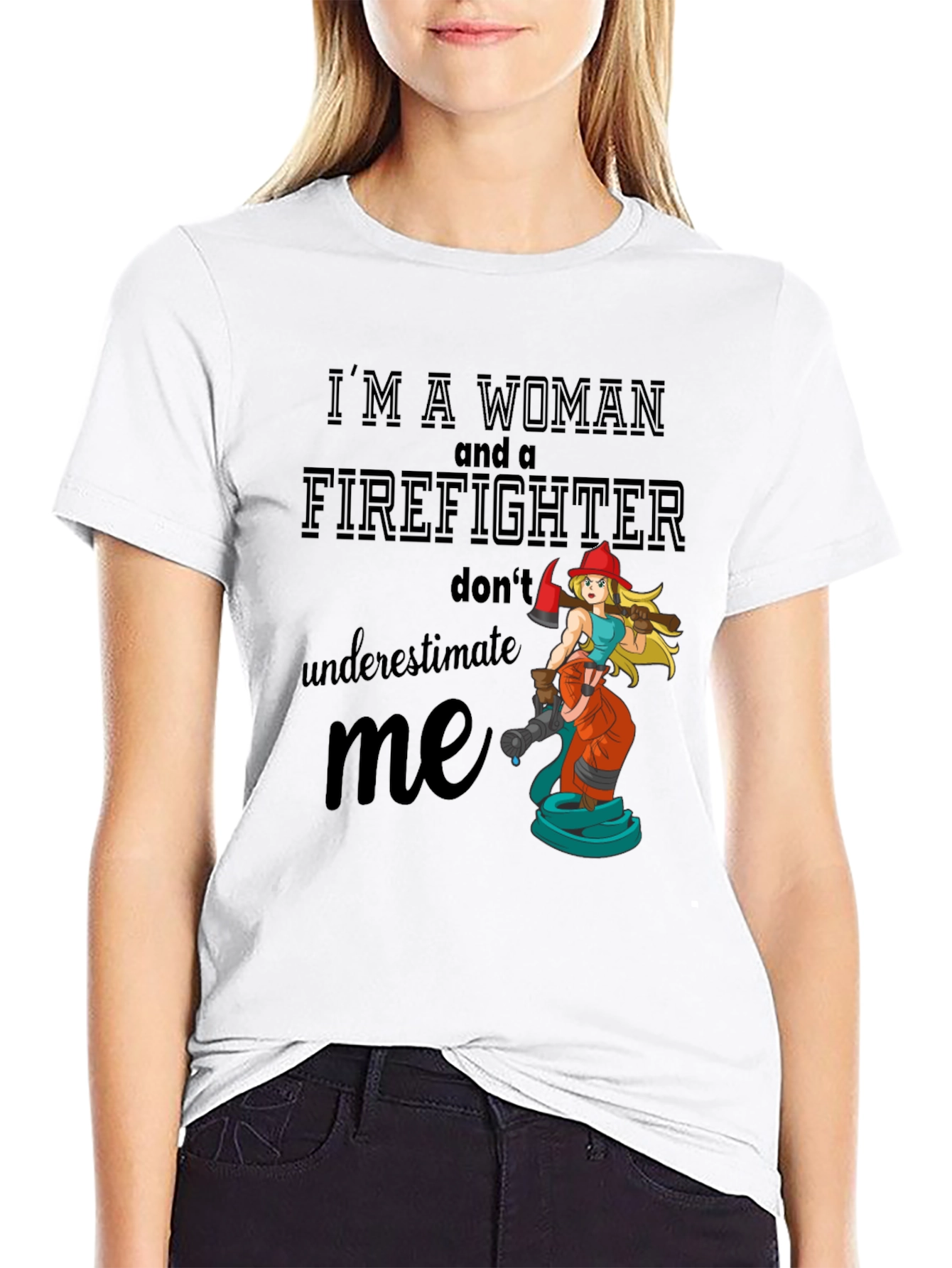 Women Firefighter Graphic Tee Shirt