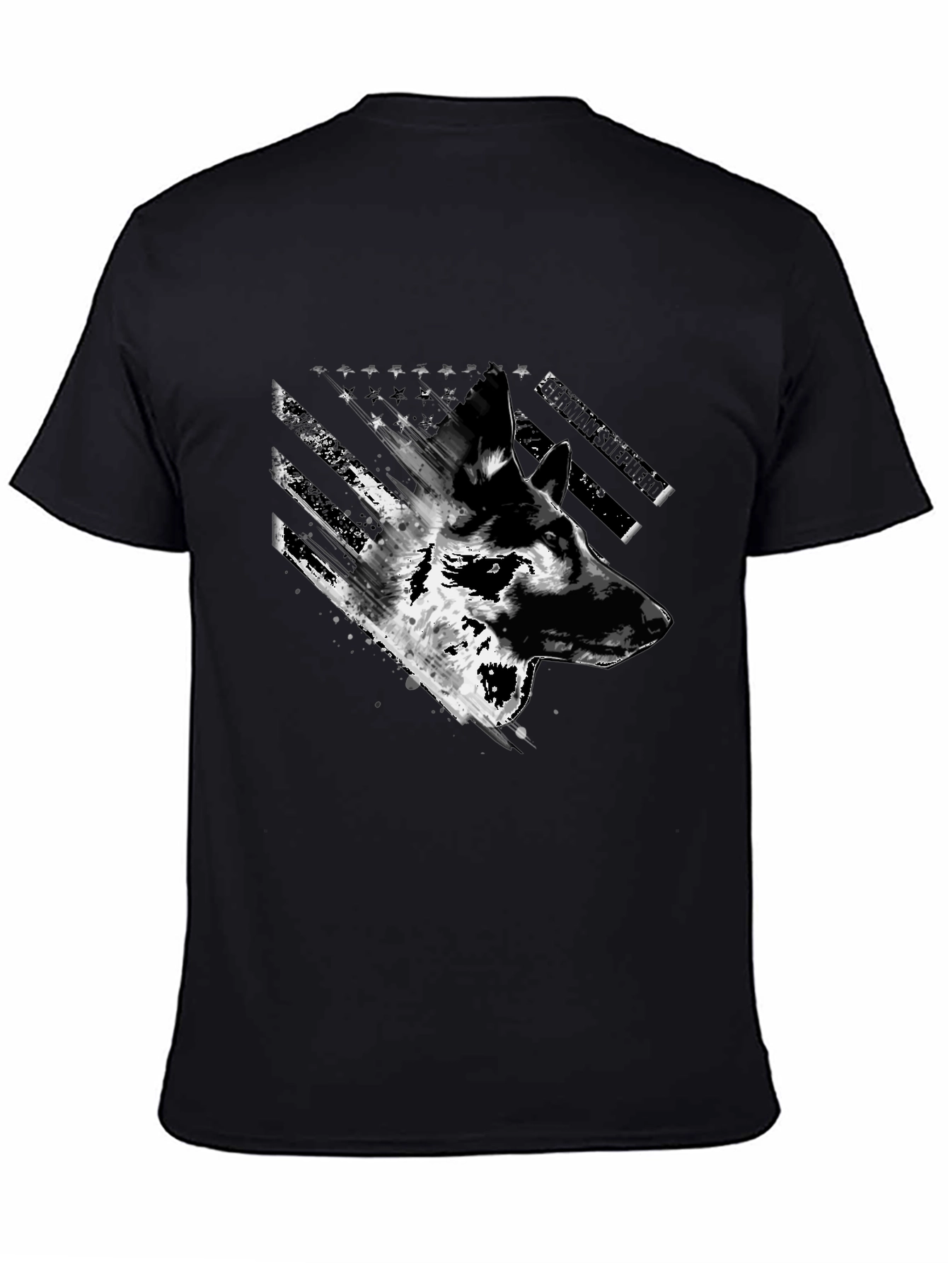 German Shepherd US Flag Graphic Tee