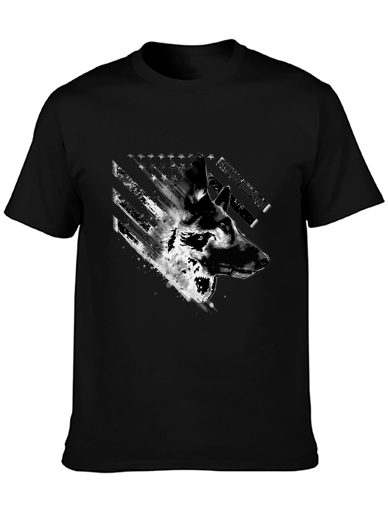 German Shepherd US Flag Graphic Tee