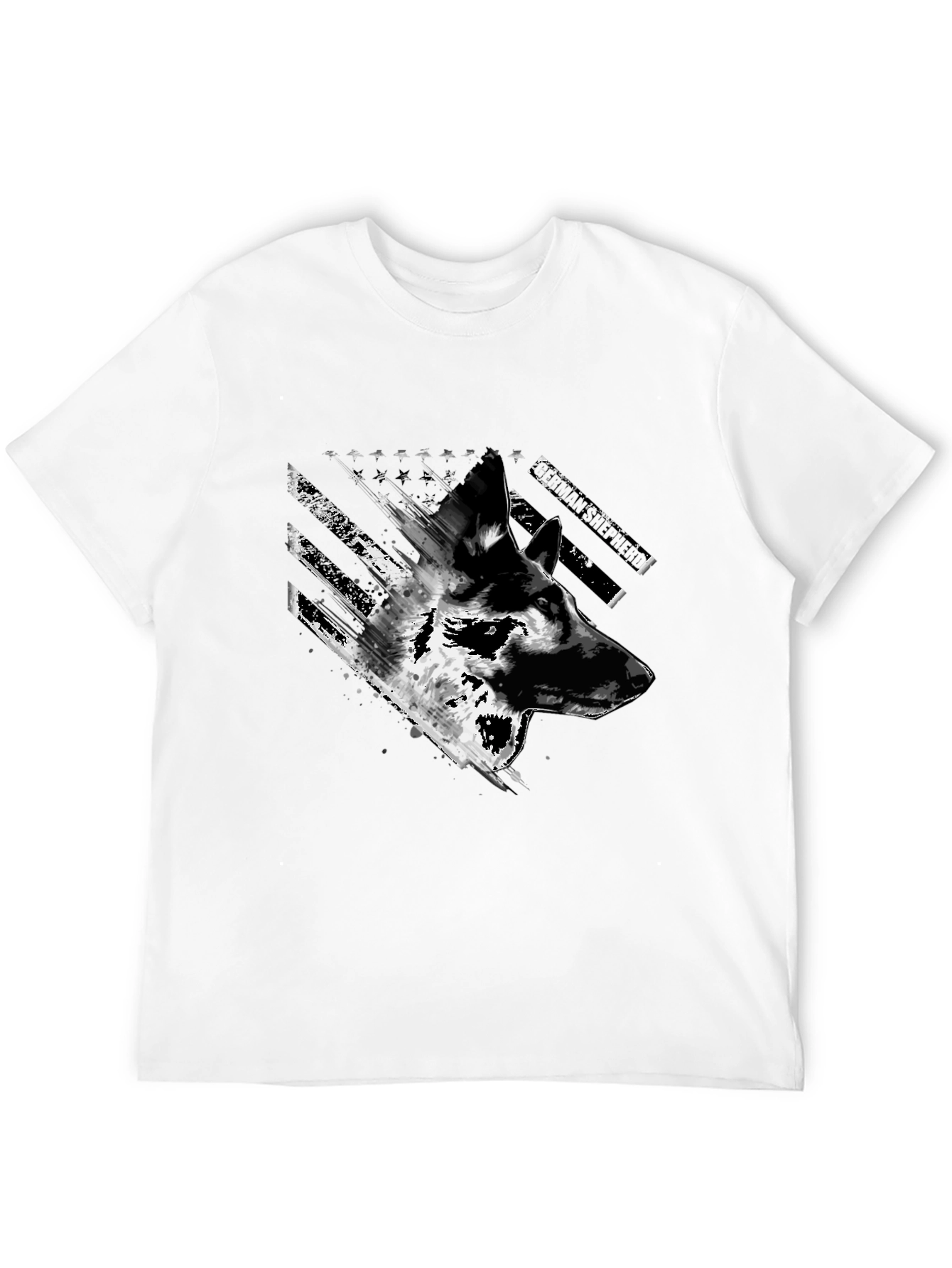 German Shepherd US Flag Graphic Tee