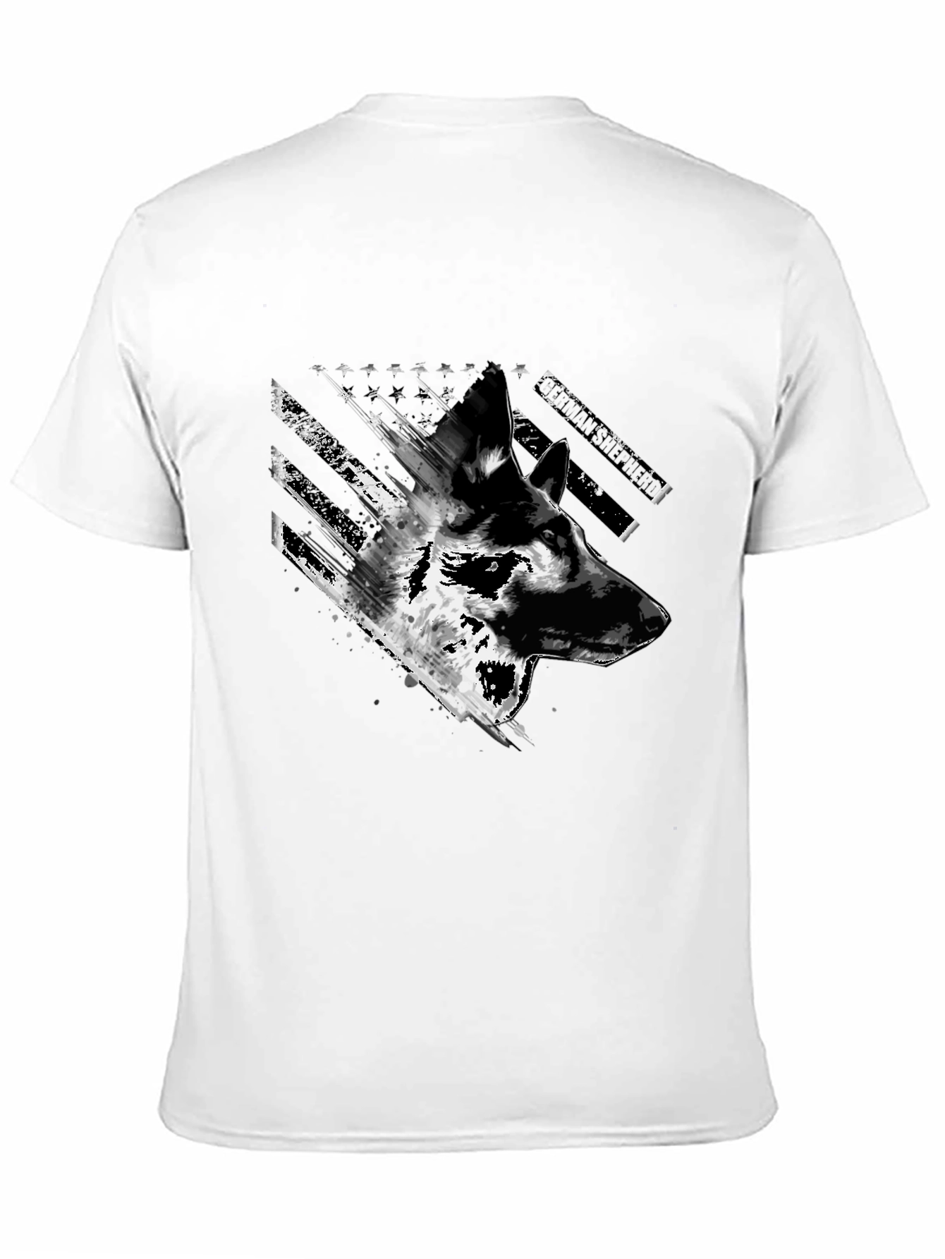 German Shepherd US Flag Graphic Tee