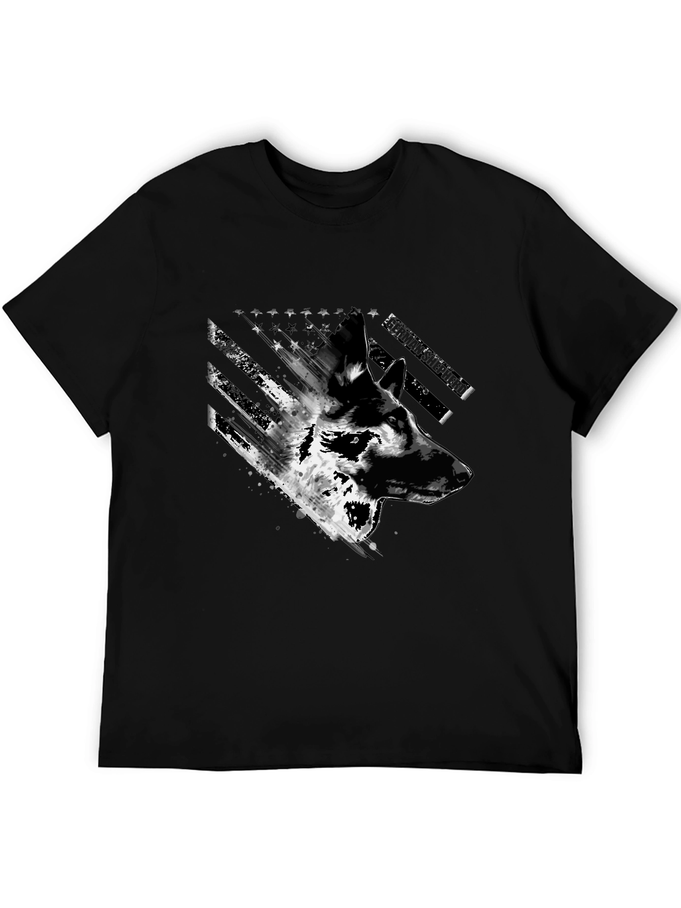 German Shepherd US Flag Graphic Tee
