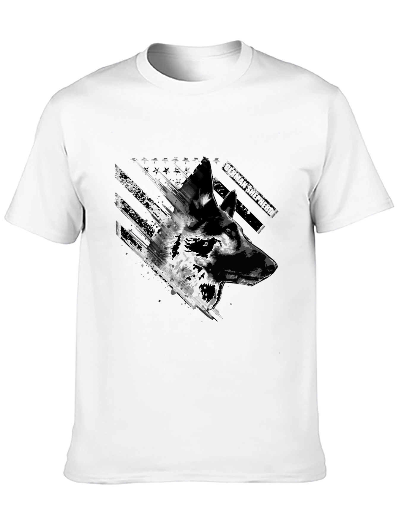 German Shepherd US Flag Graphic Tee