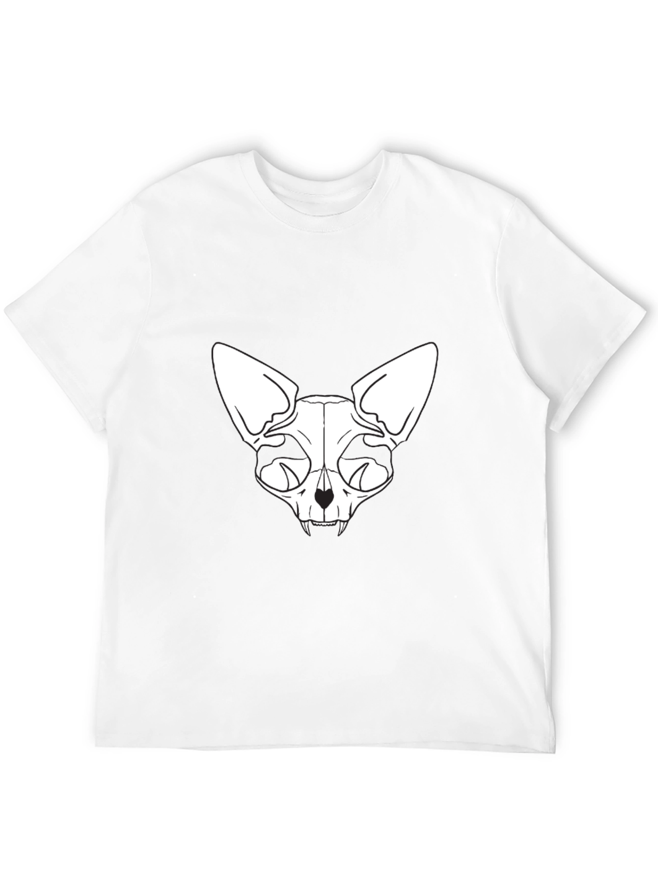 Skull Cat Graphic Tee - Black T-Shirt