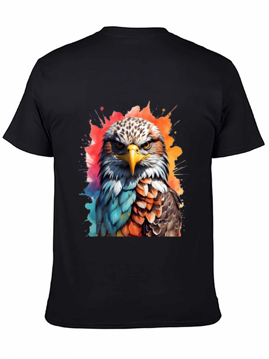 Watercolor Eagle Graphic Tee - Bold Bird of Prey Design
