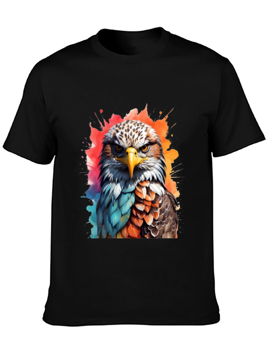 Watercolor Eagle Graphic Tee - Bold Bird of Prey Design