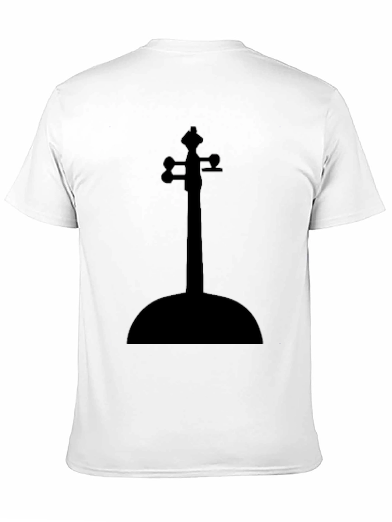 Mens Black T-Shirt with Musical Instrument Graphic