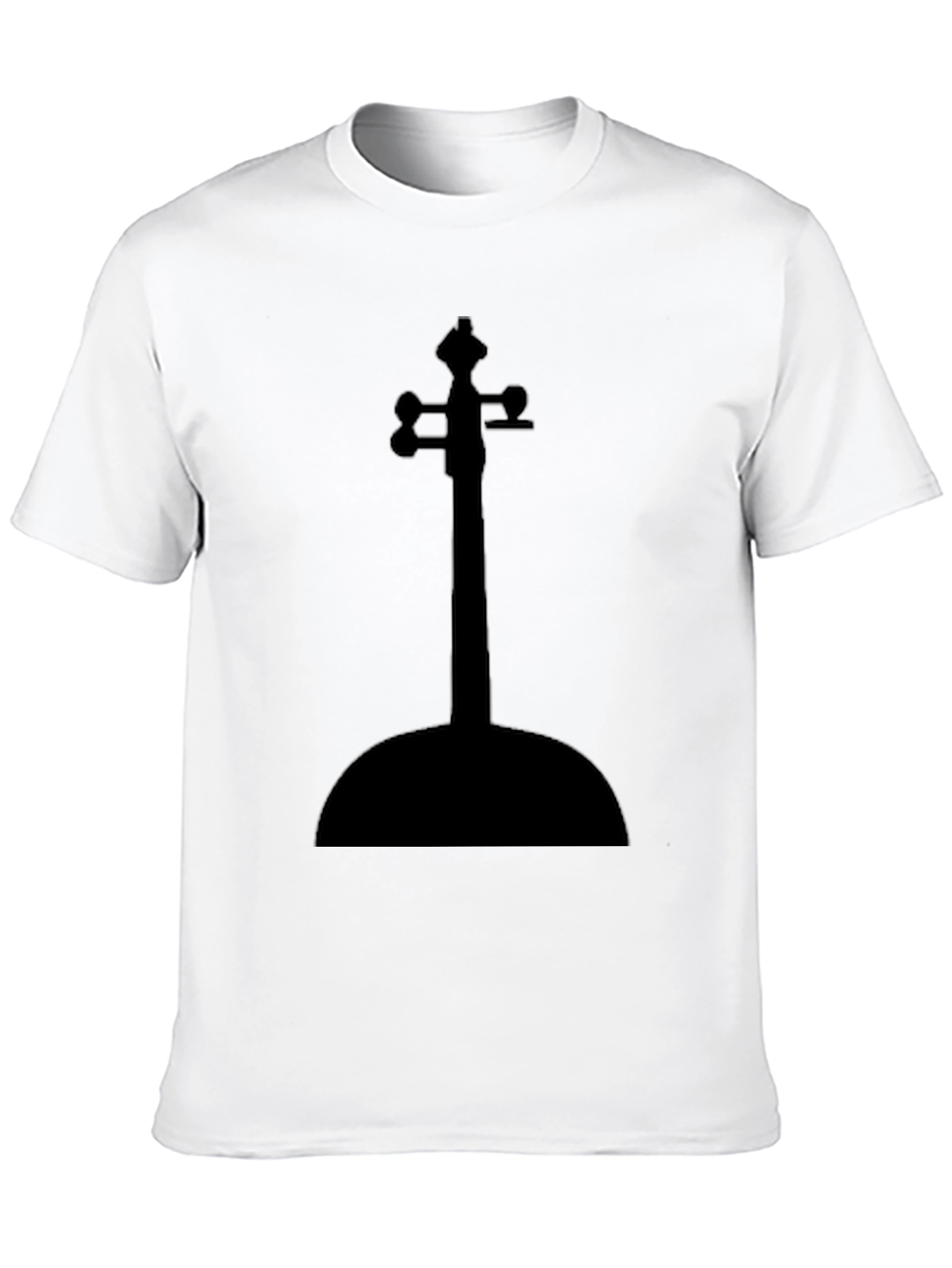 Mens Black T-Shirt with Musical Instrument Graphic