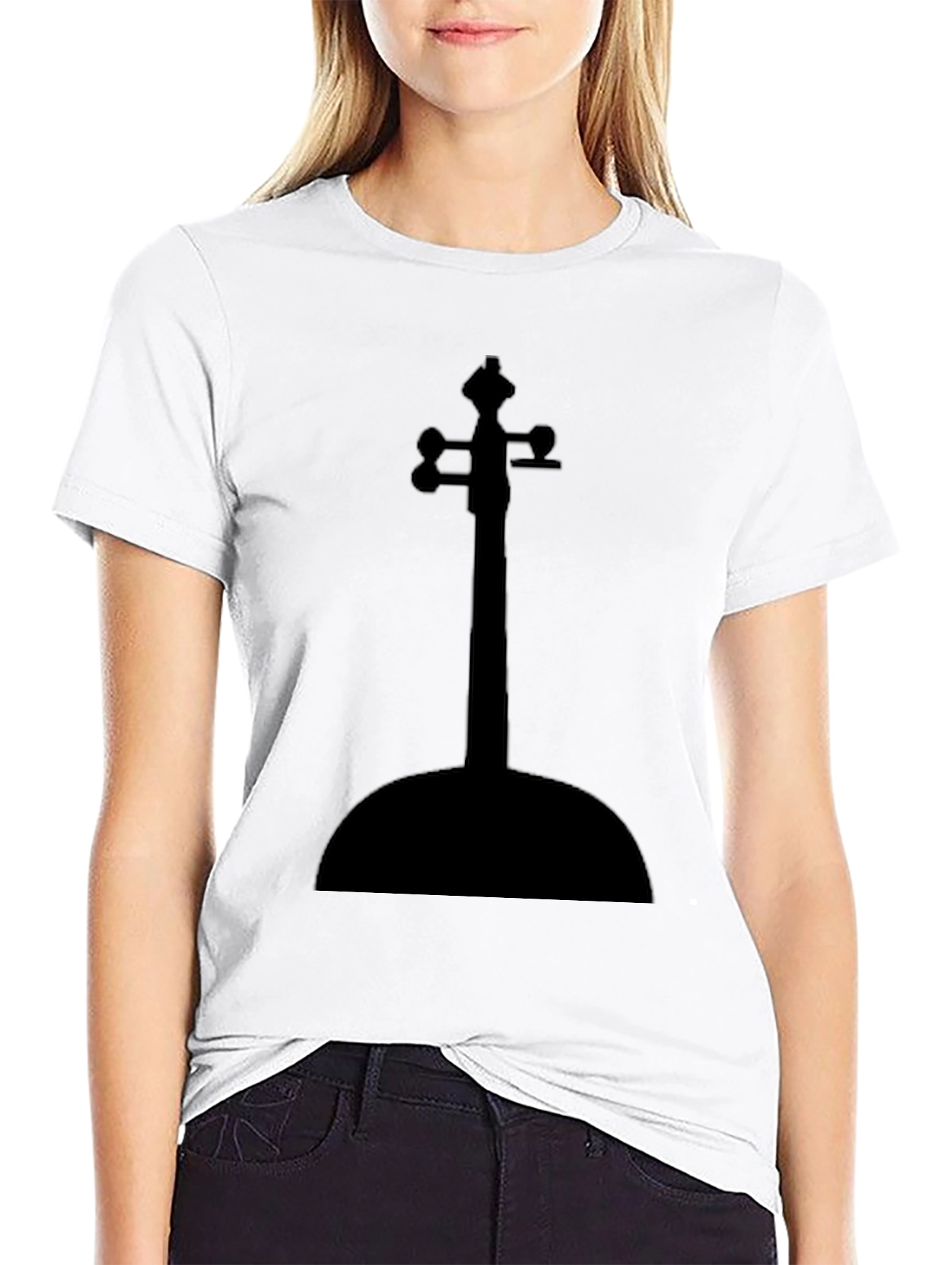 Mens Black T-Shirt with Musical Instrument Graphic