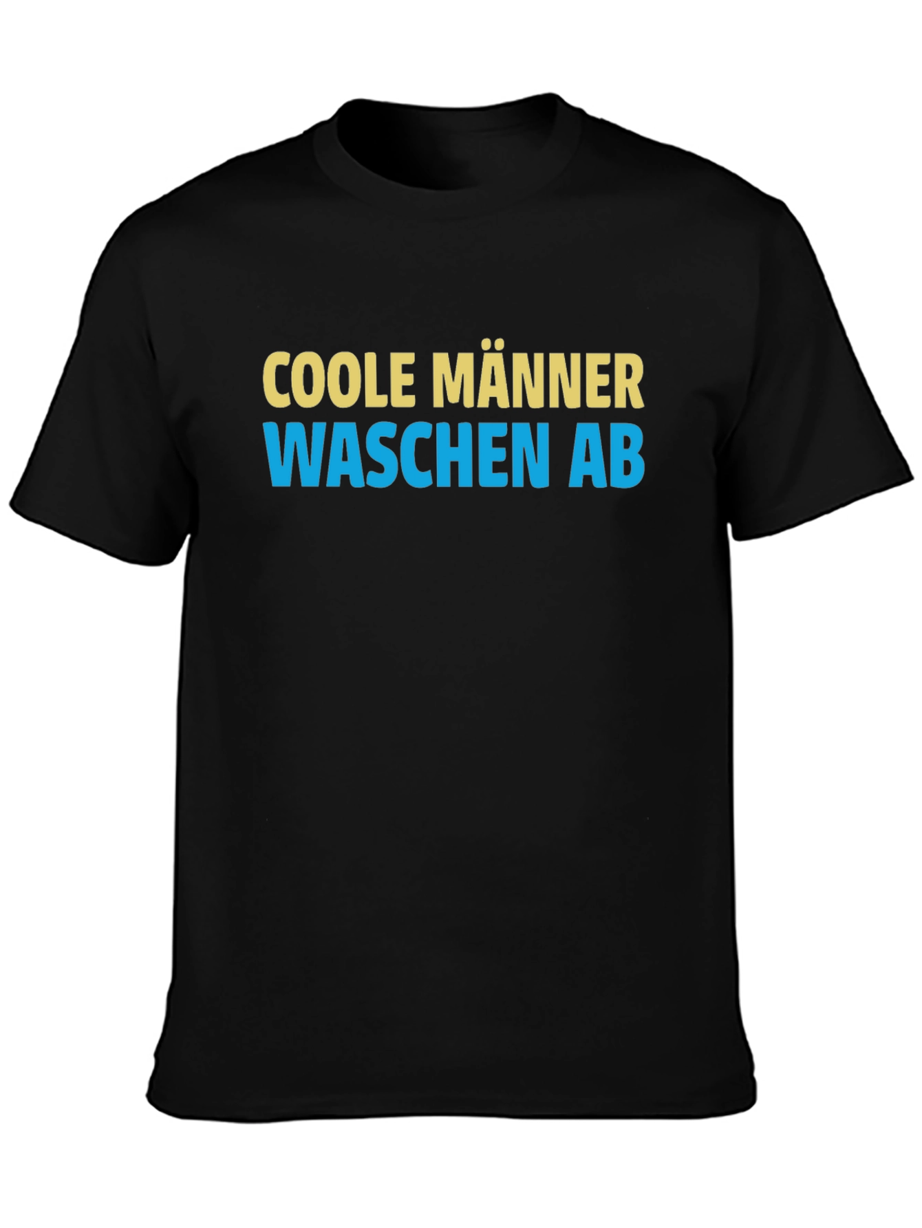 Cool Men Wash Up German Slogan Black T-Shirt