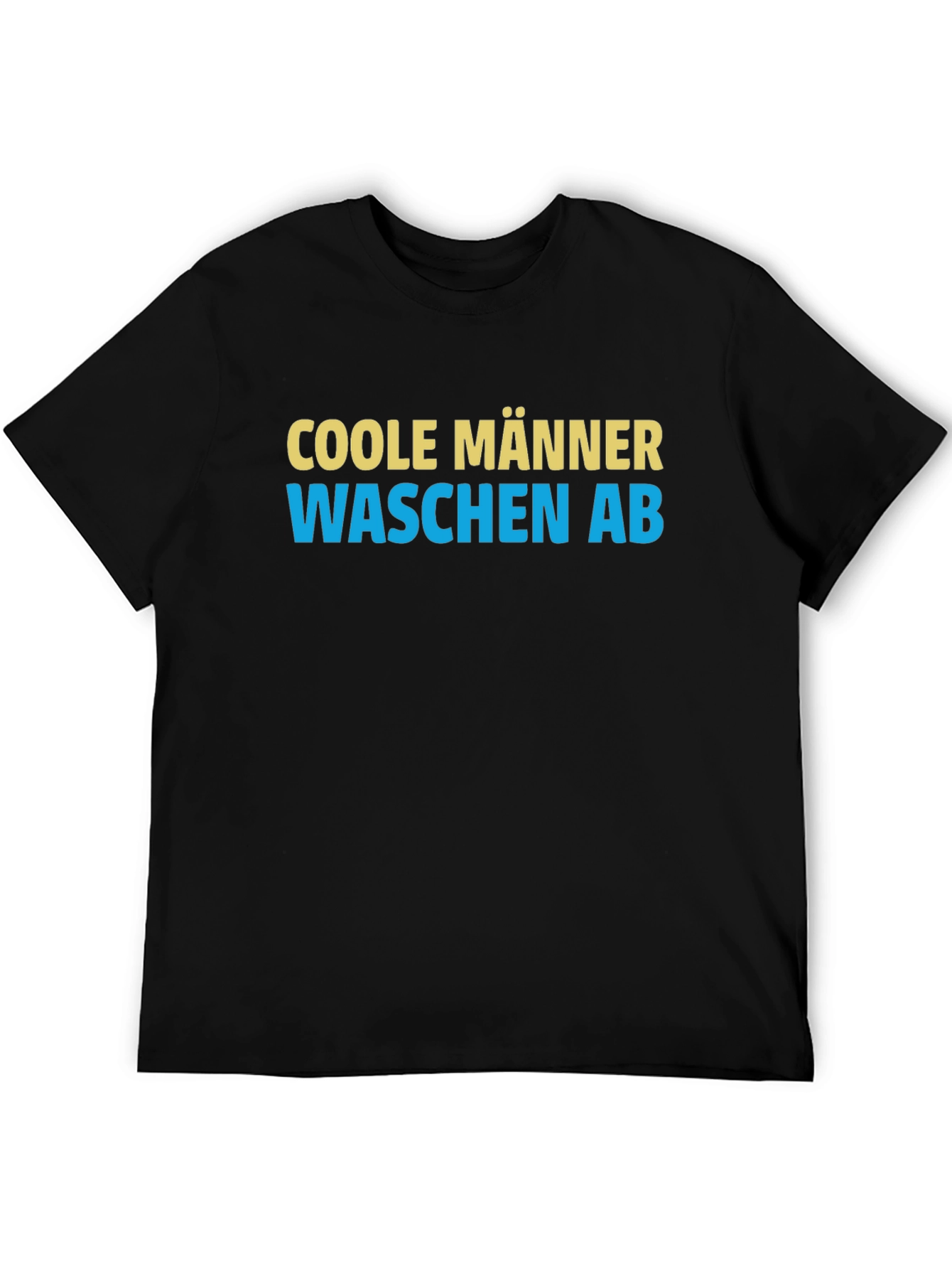 Cool Men Wash Up German Slogan Black T-Shirt