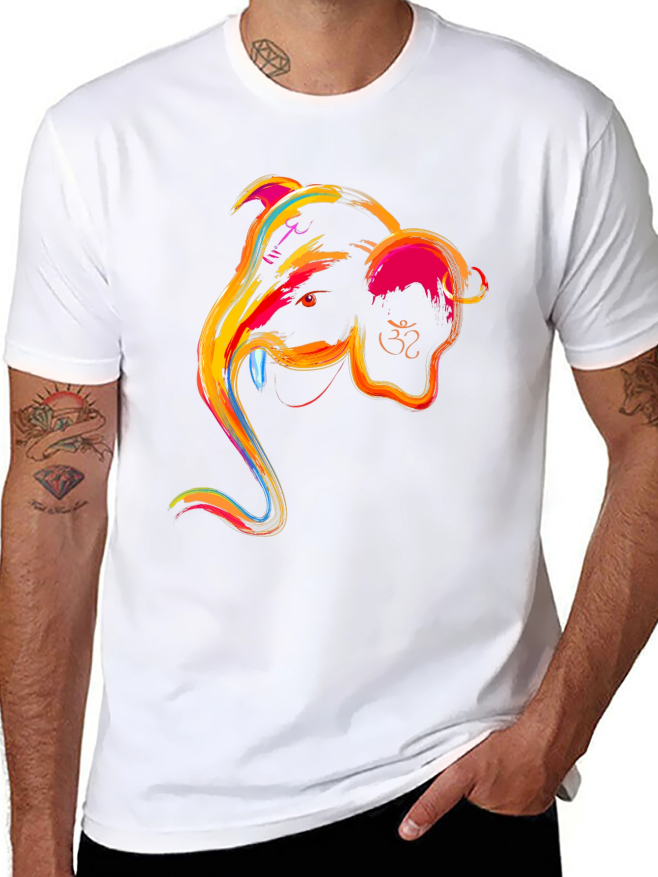 Ganesha Graphic Tee - Vibrant Indian God Design