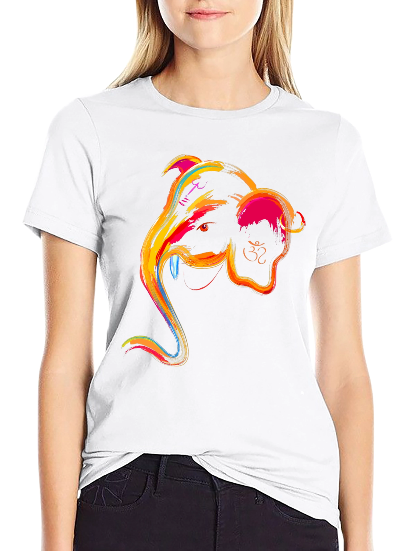 Ganesha Graphic Tee - Vibrant Indian God Design