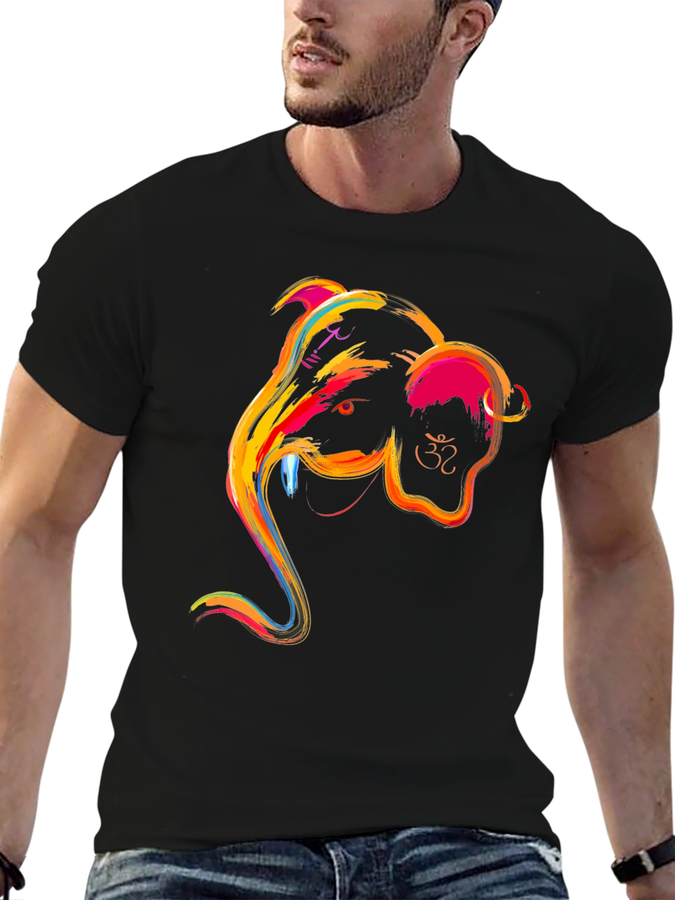 Ganesha Graphic Tee - Vibrant Indian God Design