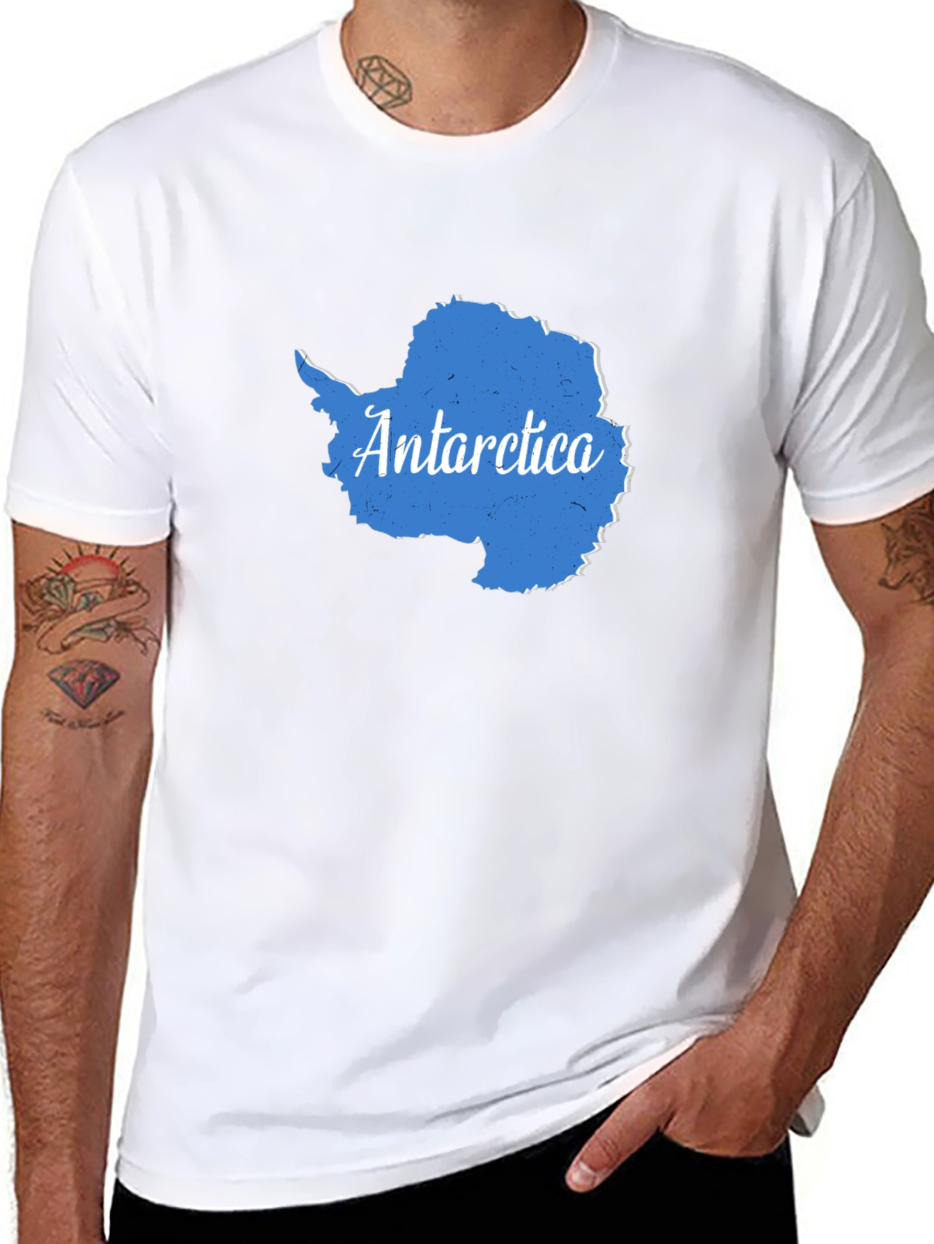 Antarctica Map Graphic Tee - Black
