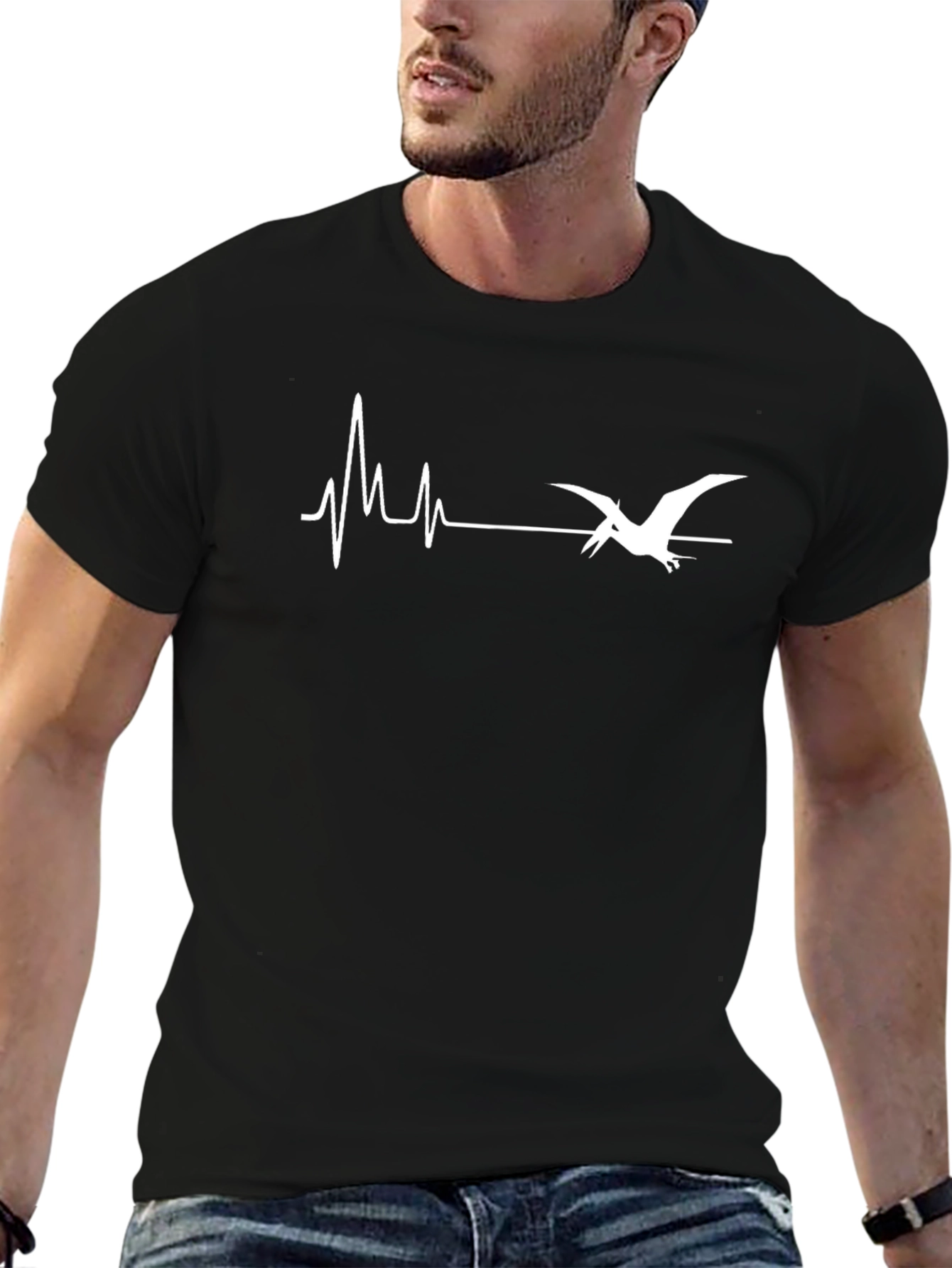 Dino Heartbeat T-Shirt - Black