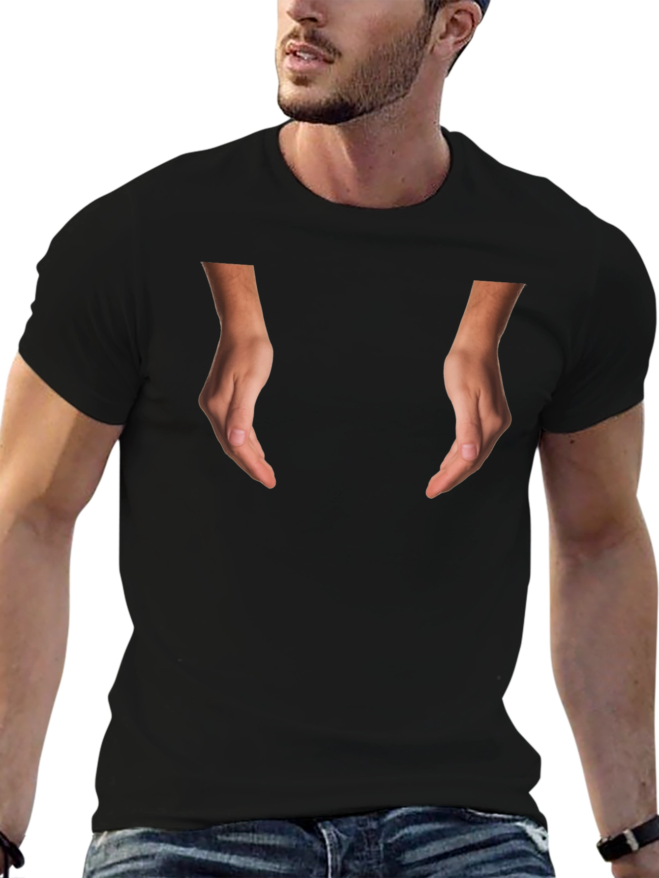 Novelty Hands Graphic Black T-Shirt