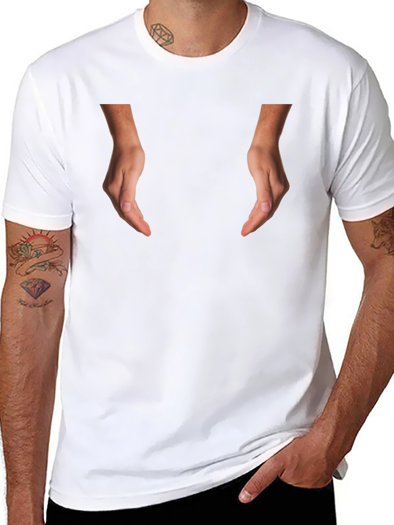 Novelty Hands Graphic Black T-Shirt