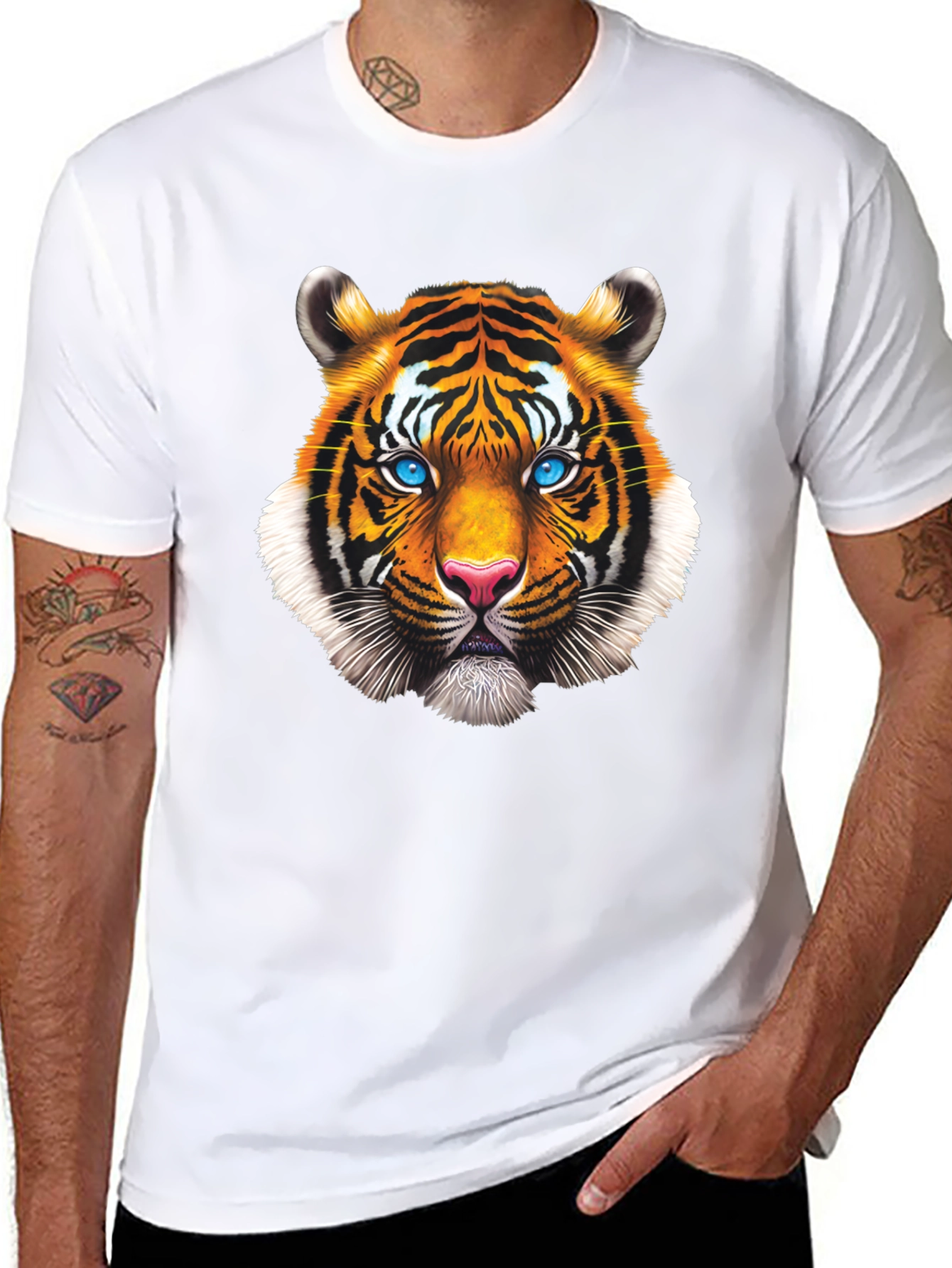 Bold Tiger Graphic Tee - Striking Animal Print