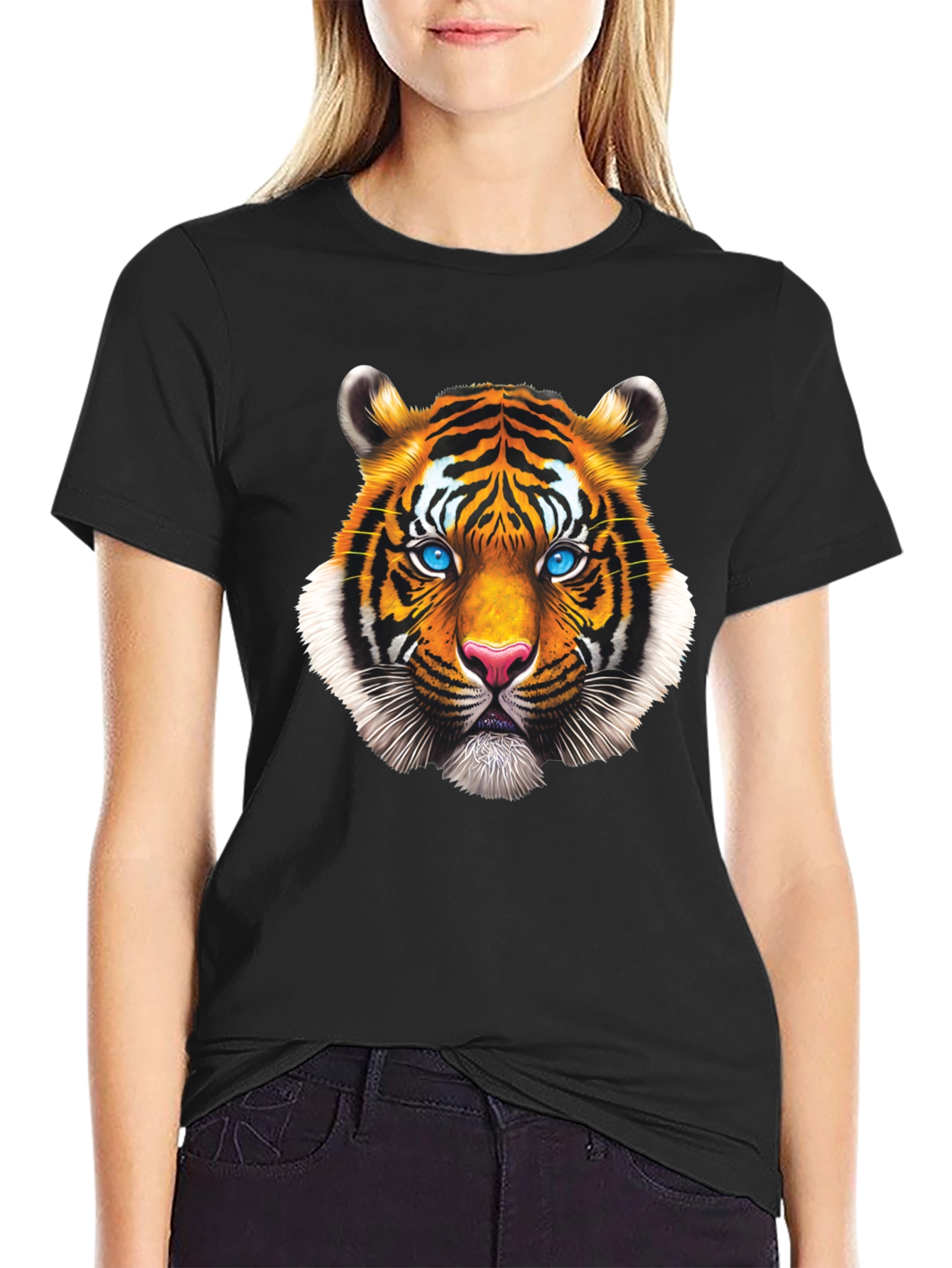 Bold Tiger Graphic Tee - Striking Animal Print