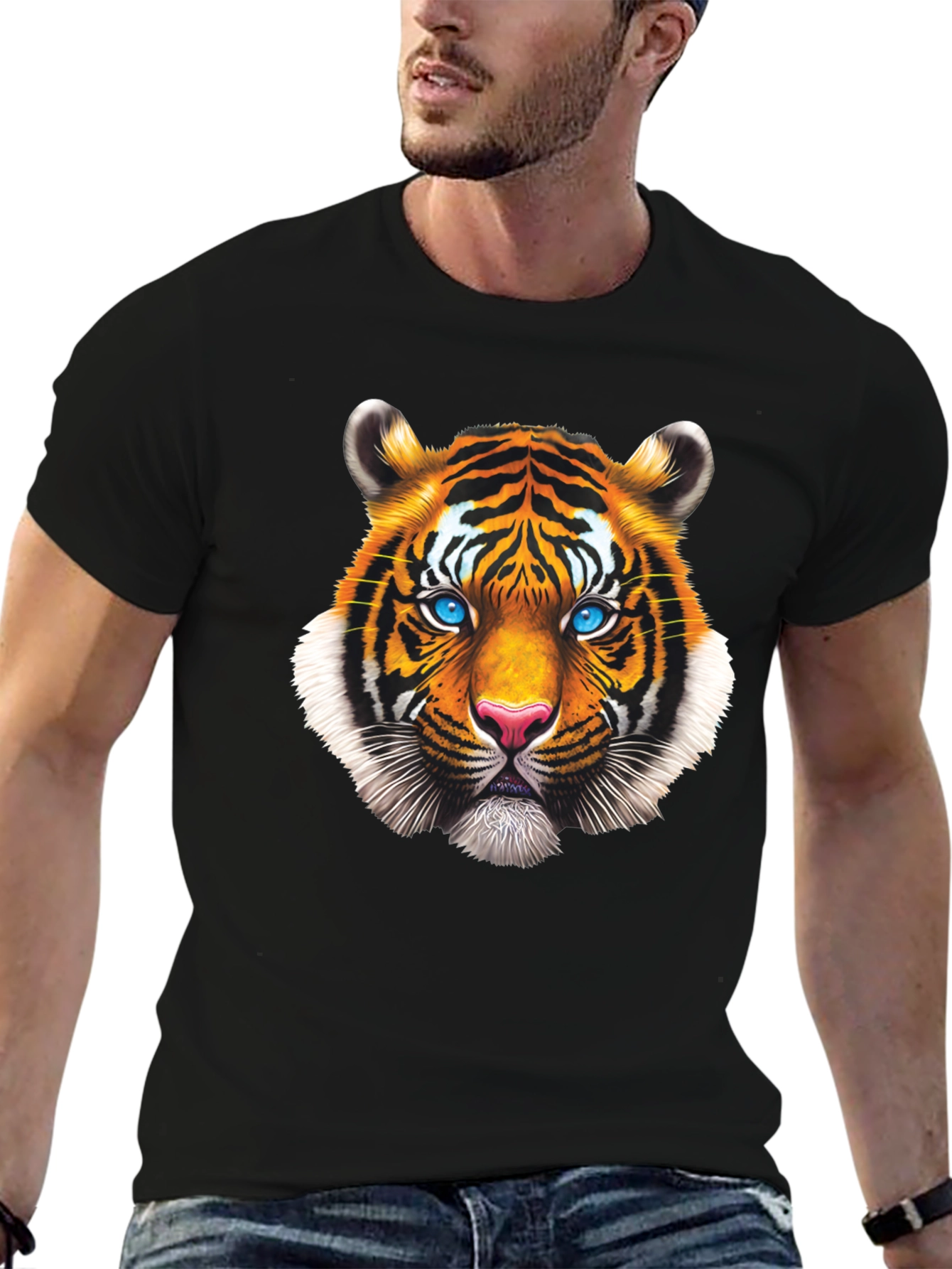 Bold Tiger Graphic Tee - Striking Animal Print