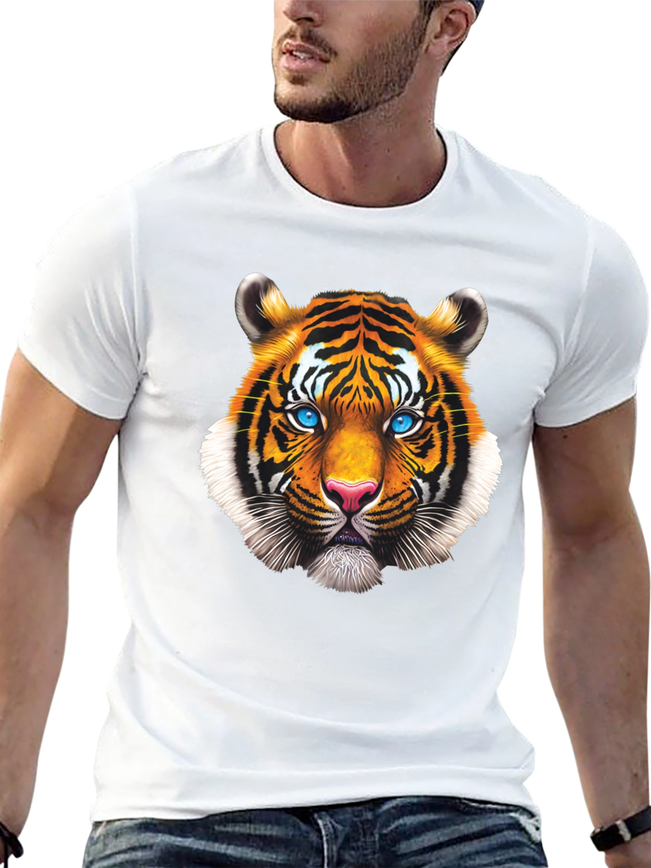 Bold Tiger Graphic Tee - Striking Animal Print