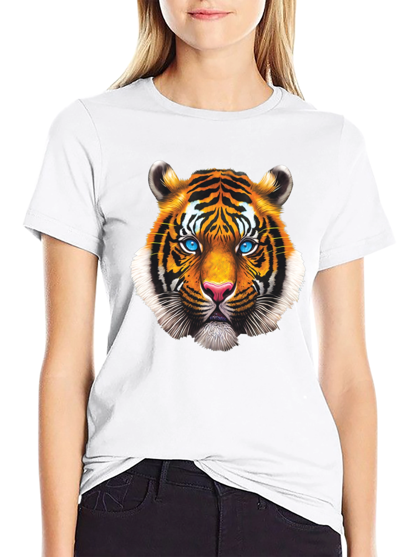 Bold Tiger Graphic Tee - Striking Animal Print
