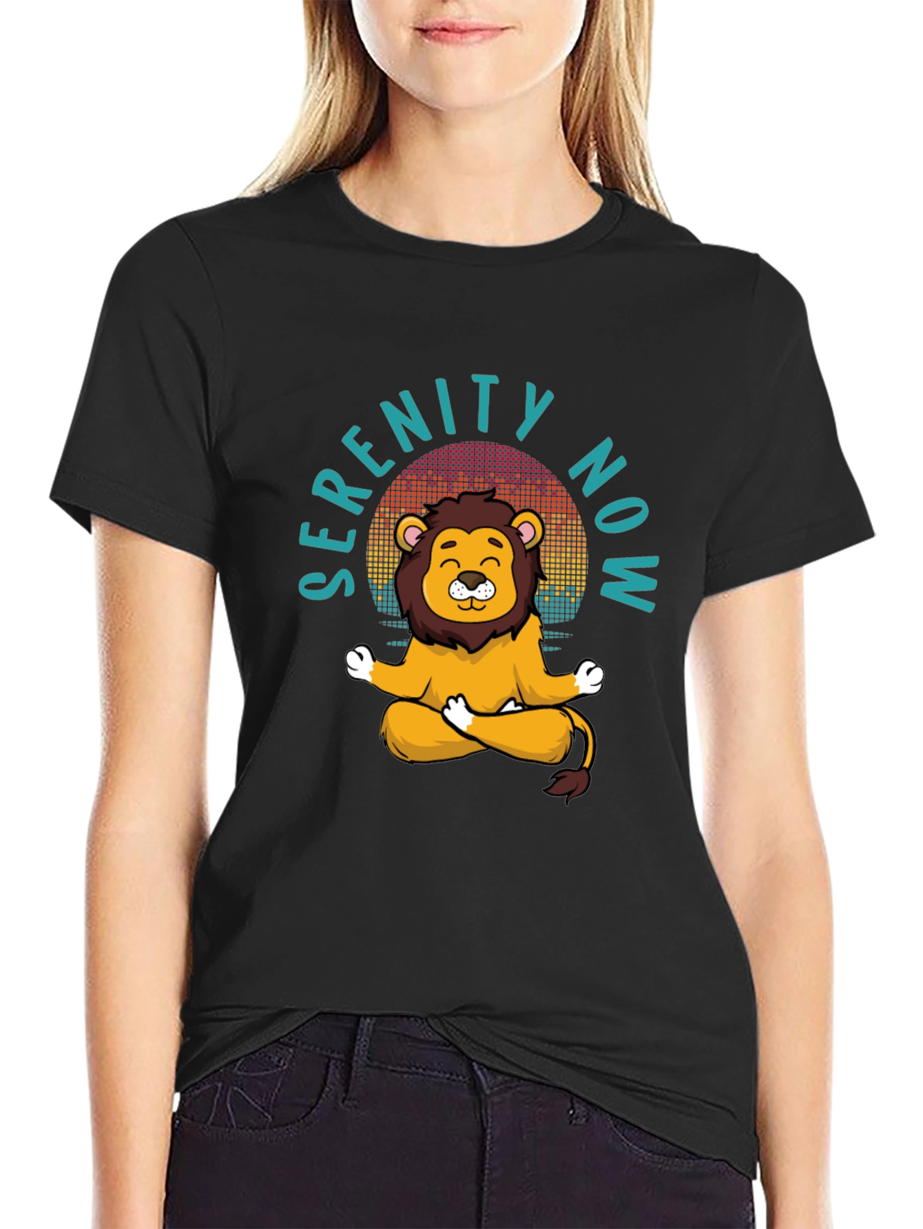 Serenity Now Meditation Lion Graphic Tee
