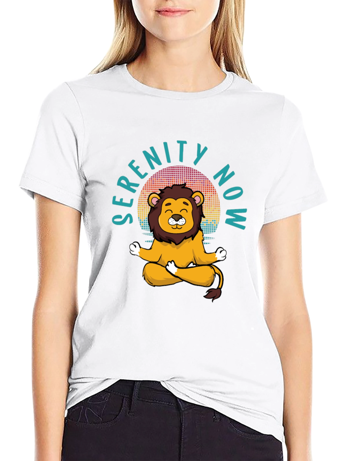 Serenity Now Meditation Lion Graphic Tee