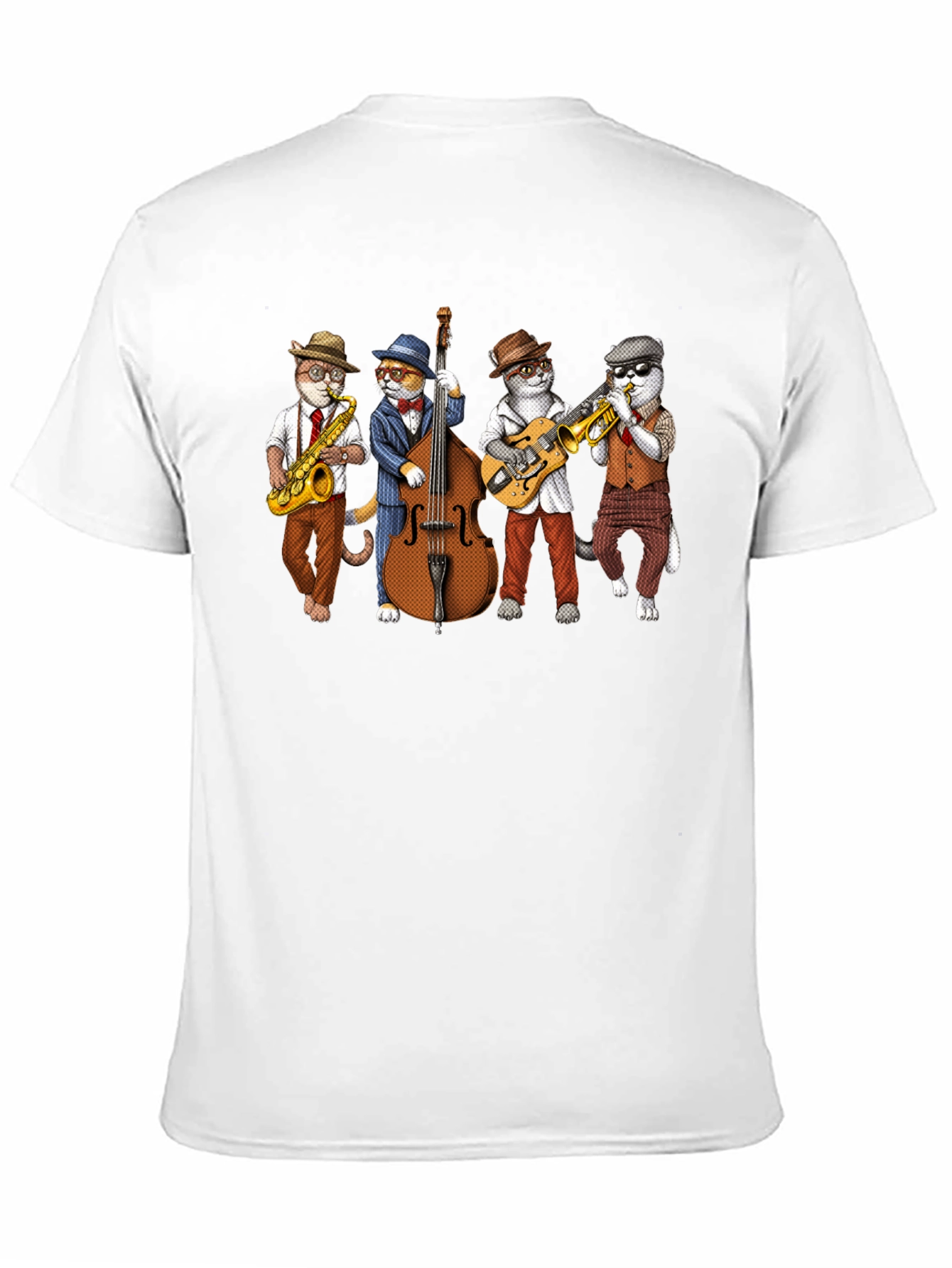 Jazz Cats Black T-Shirt - Musical Felines Tee