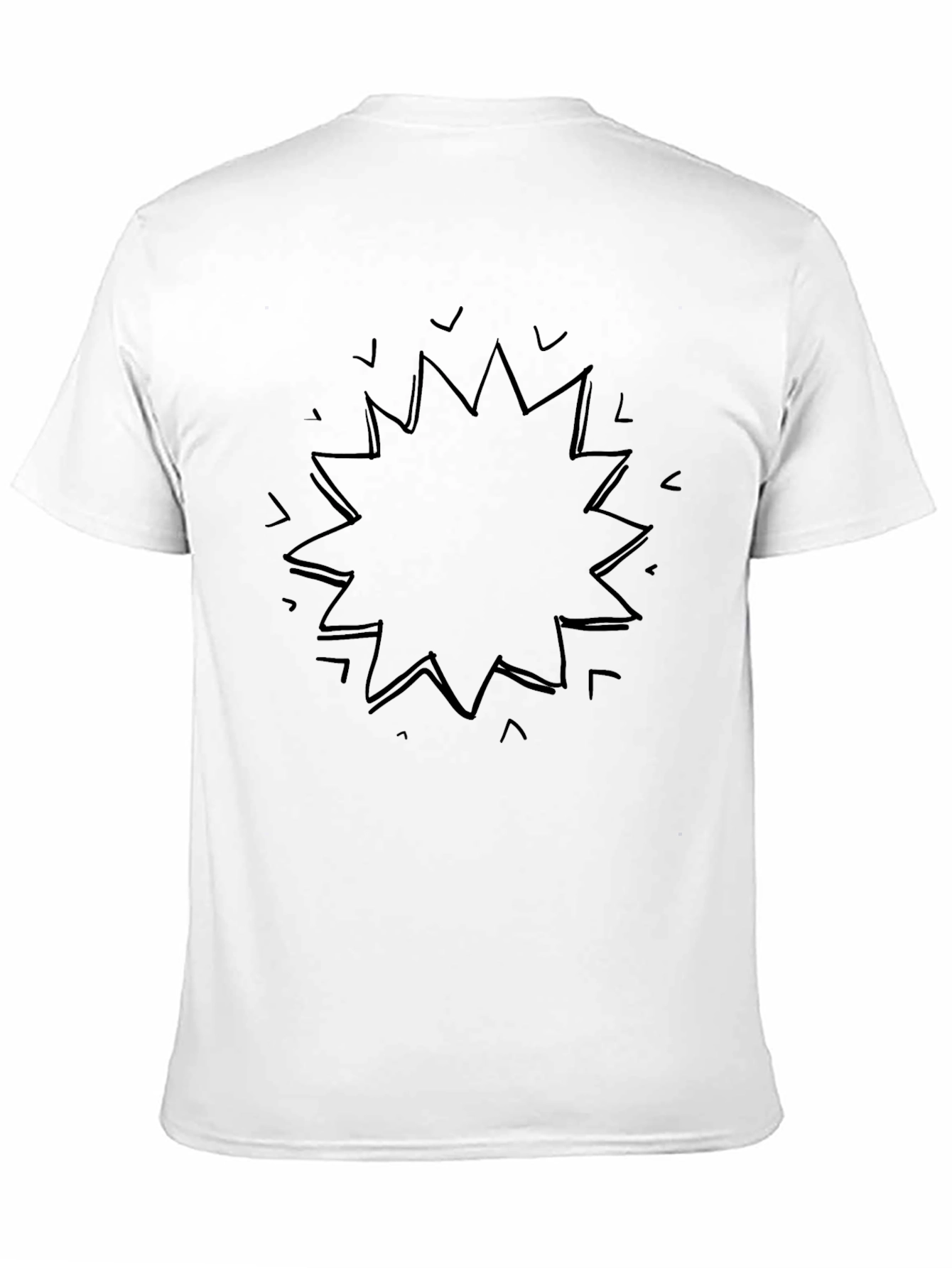 Mens Black Graphic Tee - Abstract Burst Design