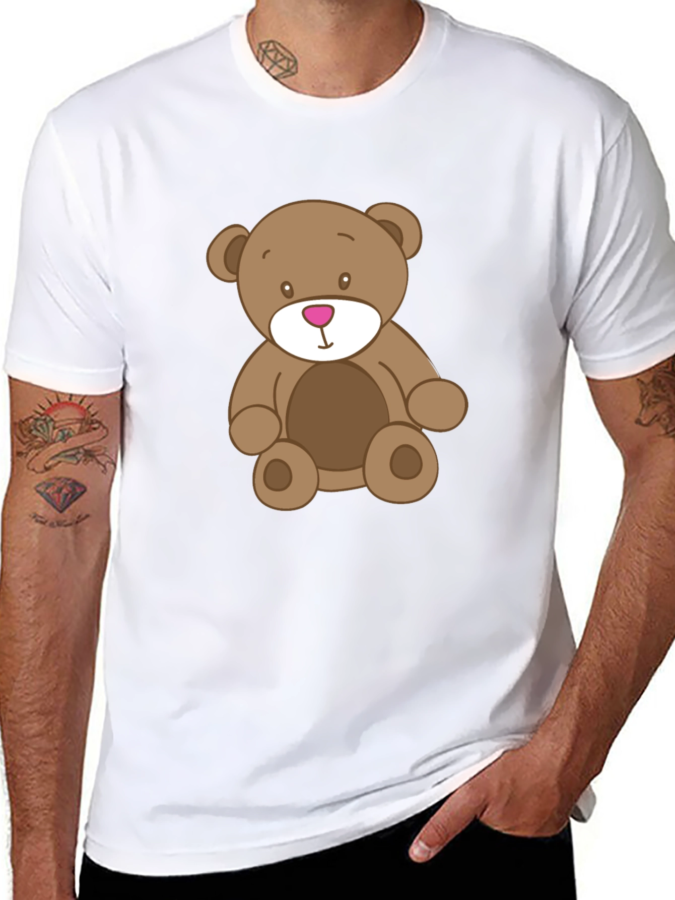 Teddy Bear Graphic Black T-Shirt