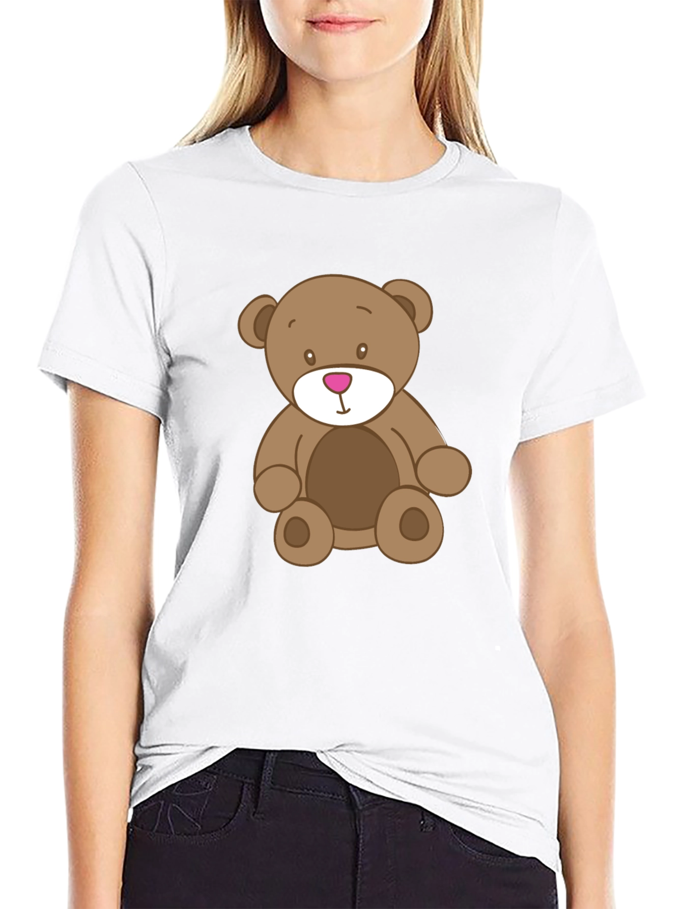 Teddy Bear Graphic Black T-Shirt
