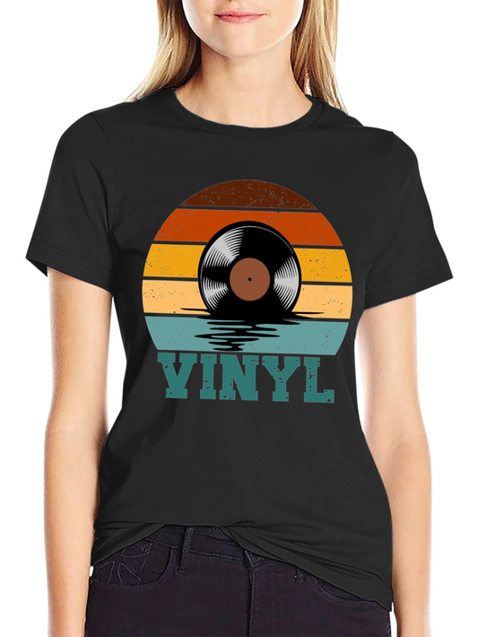 Vintage Vinyl Record Graphic Tee - Retro Music Lover Shirt