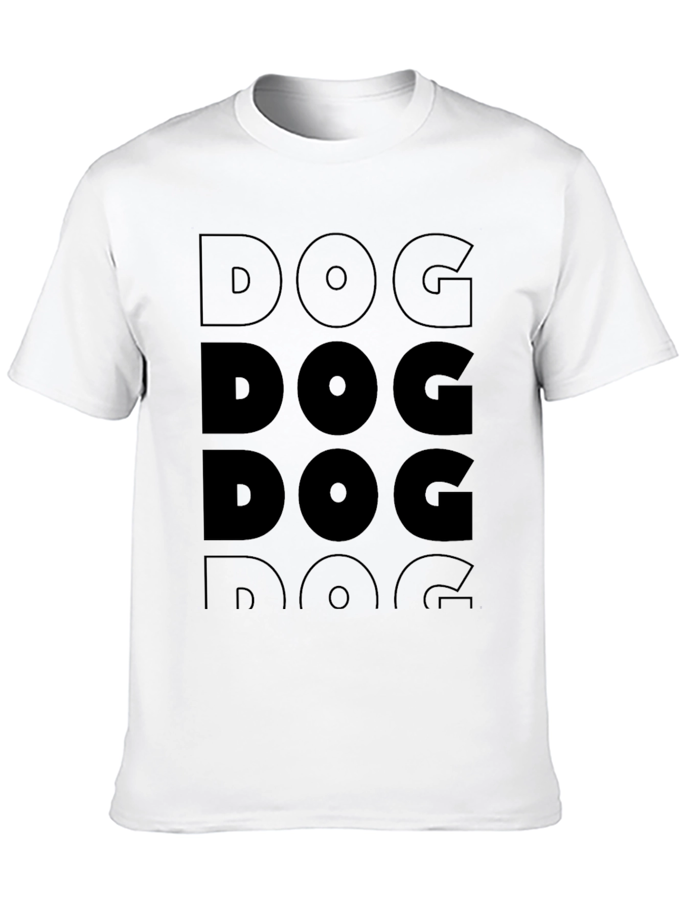 DOG Graphic Print Black T-Shirt