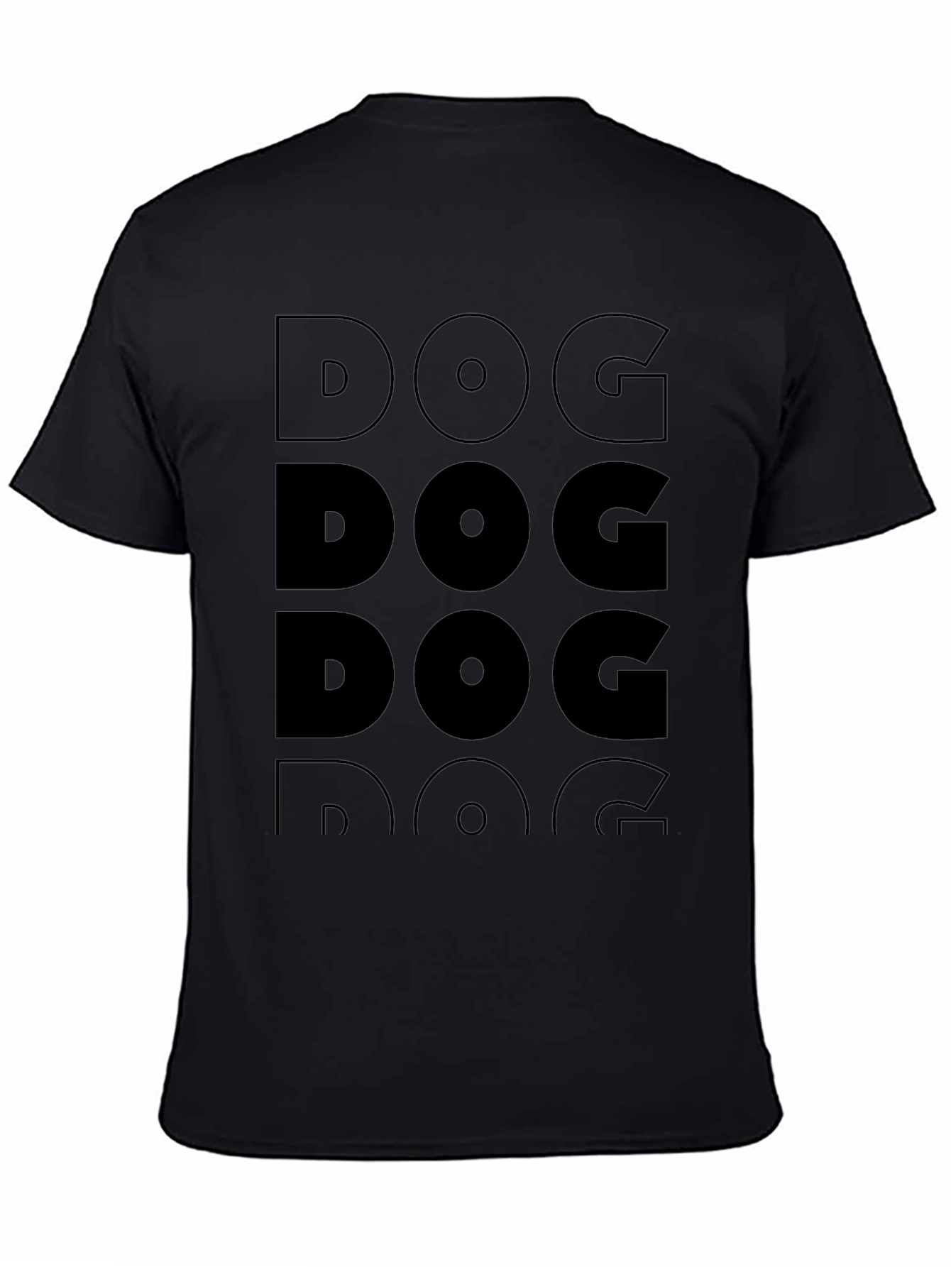 DOG Graphic Print Black T-Shirt