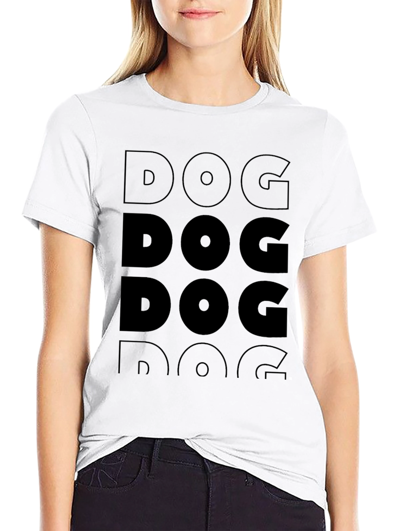 DOG Graphic Print Black T-Shirt