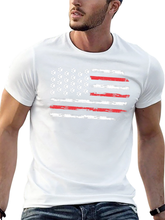 American Flag Paw Print Graphic Tee